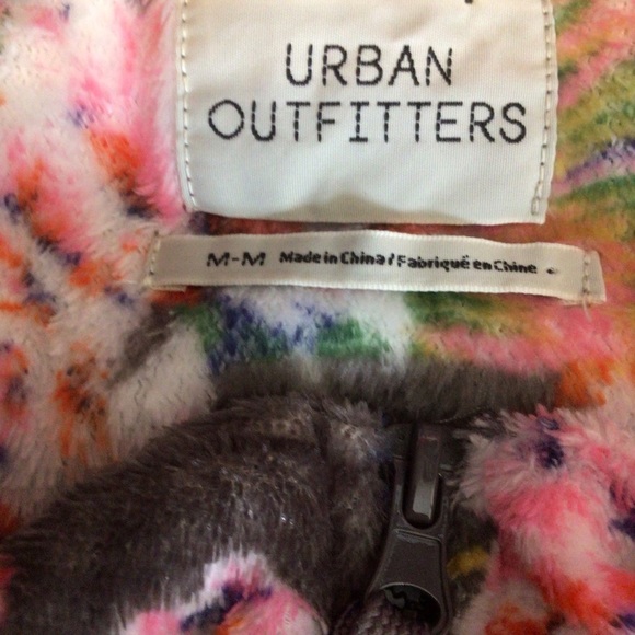 Urban Outfitters Plush Floral 1/2 zip Crop Fleece Sweatshirt - Picture 6 of 9